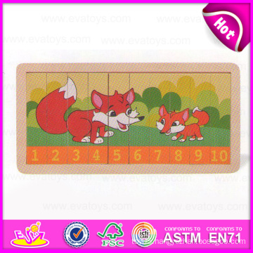 2015 New High Quality Wood Numbers Puzzle Board, Preschool Jigsaw Puzzle Toy, Wholesale Wooden Number Puzzles Manufacturer W14c153